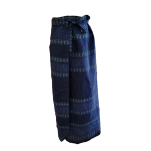 UNO Maxi Wrap Around Blue Graphic Print Rayon Blend Skirt Size OS EUC